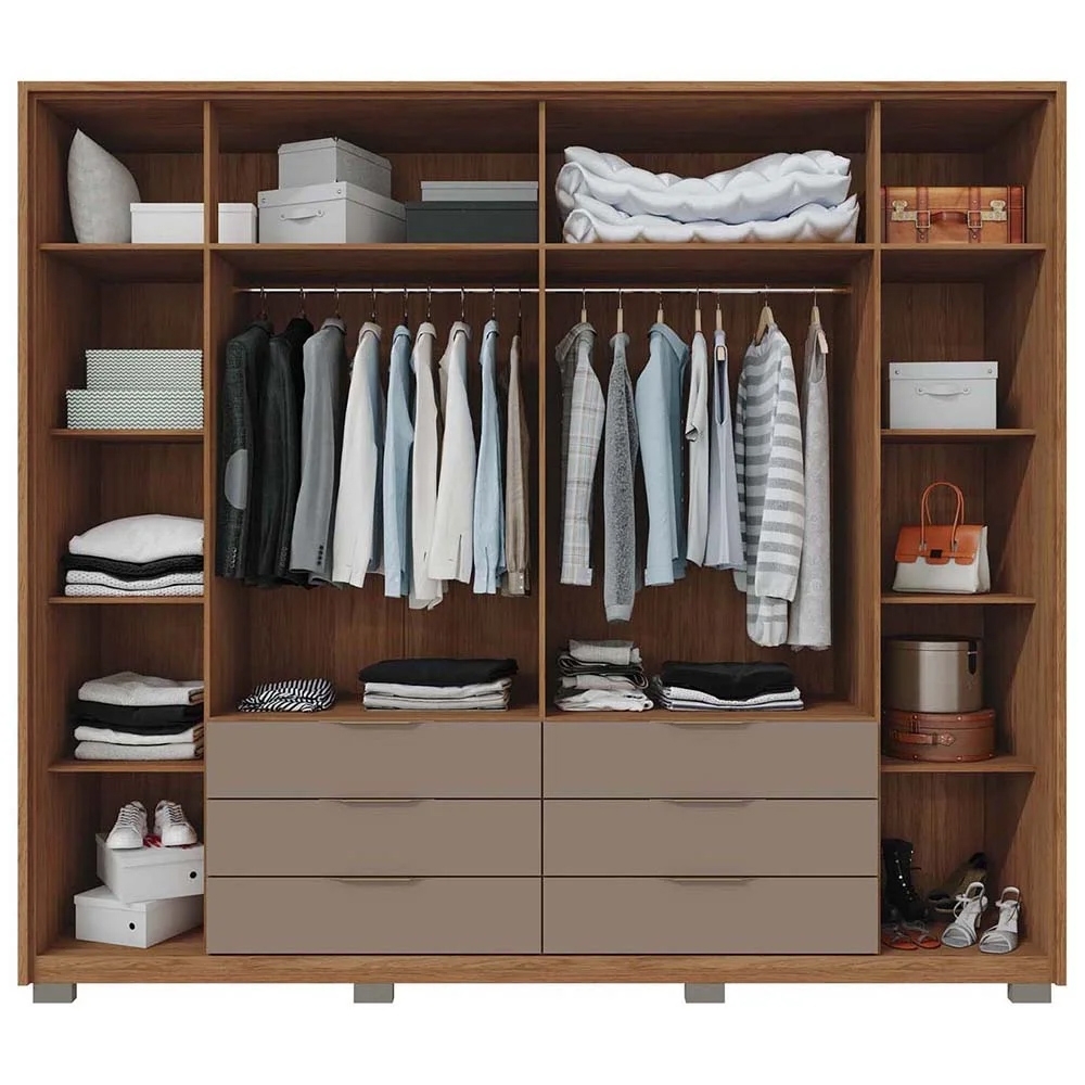 Guarda Roupa Casal 6 Portas Martin C01 Buriti/Fendi - Mpozenato