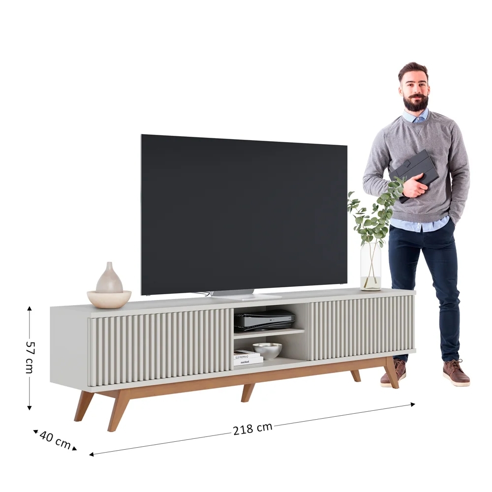 Rack Bancada Para TV 75 Pol. Martires C05 Off White - Mpozenato