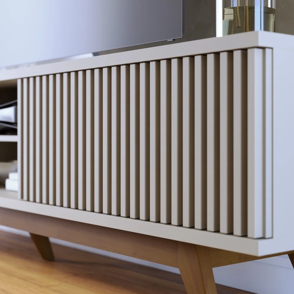 Rack Bancada Para TV 75 Pol. Martires C05 Off White - Mpozenato