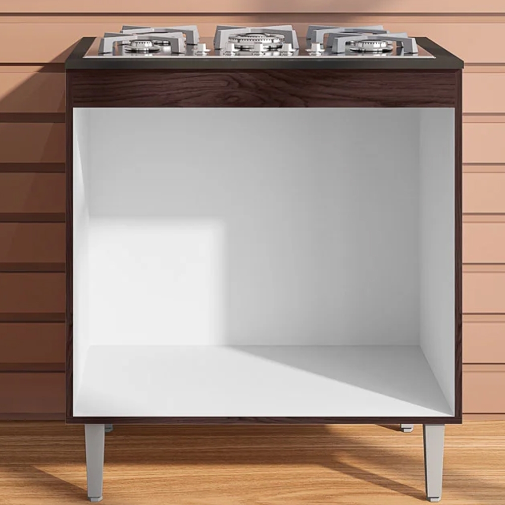 Balcão para Cooktop 5 Bocas Catarina 2 Portas Castanho/Avelã - AJL Móveis