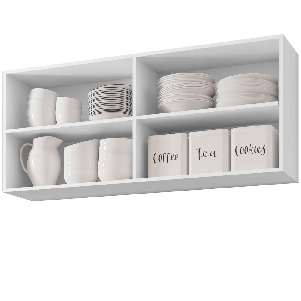 Kit 2 Armários Aéreos 120cm 3 Portas Branco - AJL Móveis