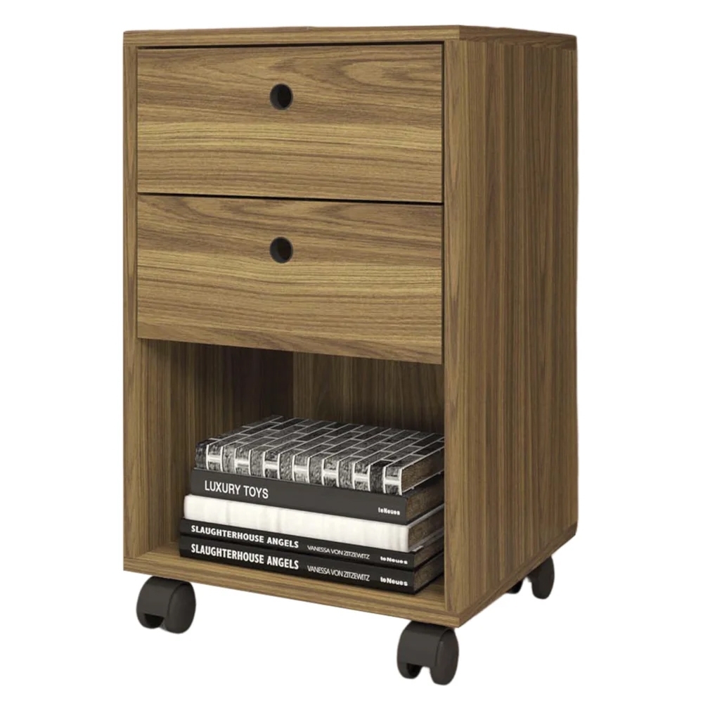 Gaveteiro Escritório 38cm 2 Gavetas e Nicho Una Mel C01 - Mpozenato