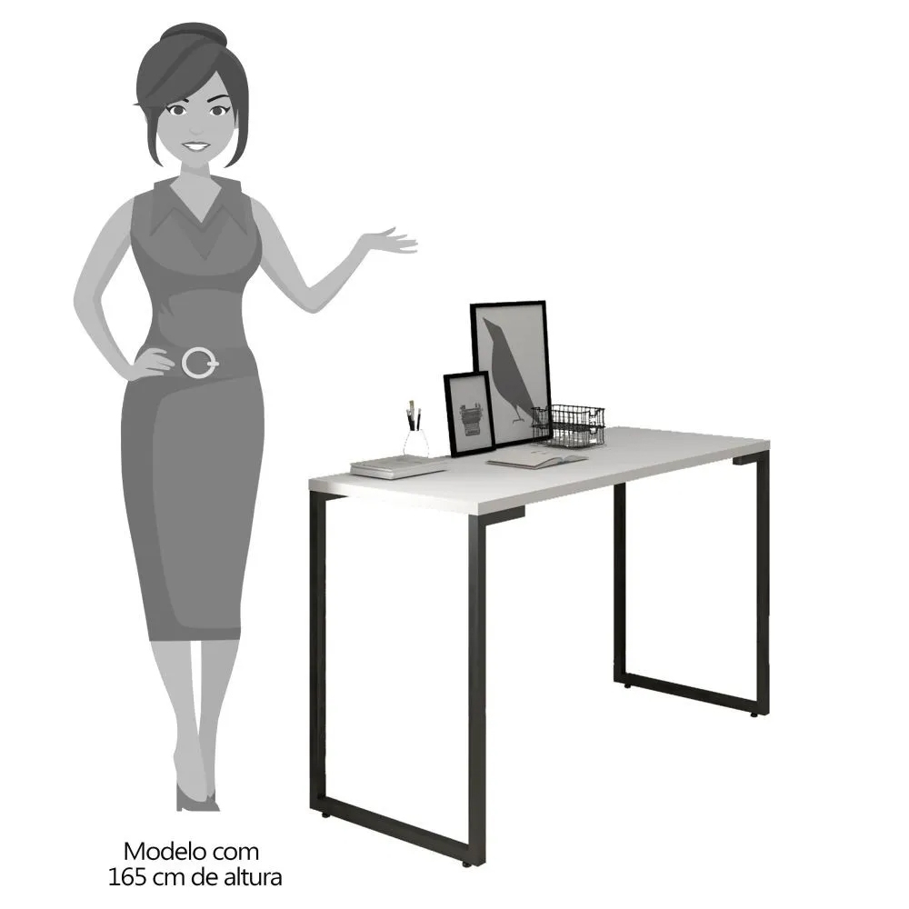 Mesa Para Computador Escrivaninha Porto 120cm Z34 Branco - Mpozenato