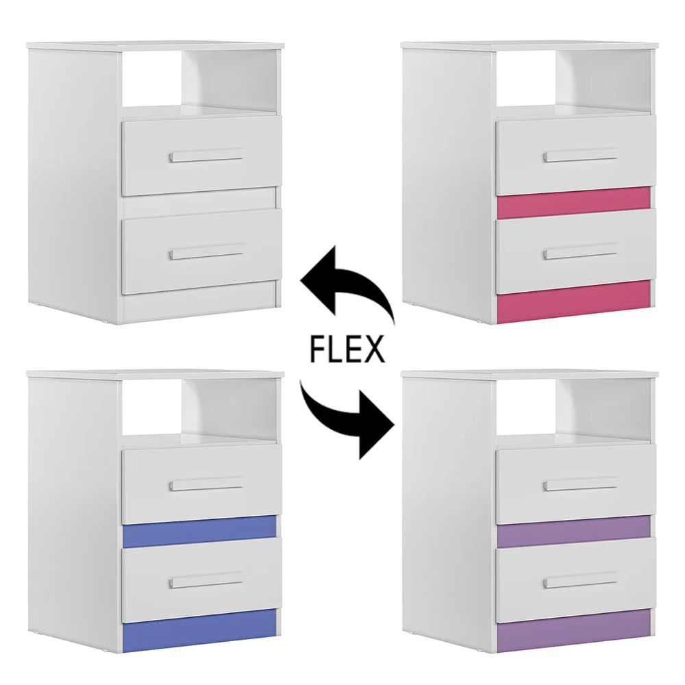 Mesa de Cabeceira Ares Flex Z17 Branco/Rosa/Azul/Lilás - Mpozenato