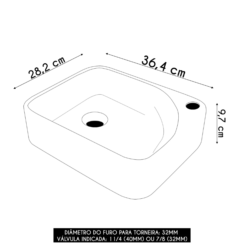 Cuba Pia Para Banheiro Retangular 36cm Jasmin C08 Bege - Mpozenato