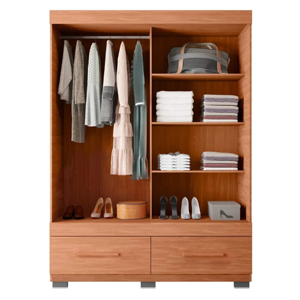Guarda Roupa Solteiro 137cm Com 2 Portas Darius Freijó/Off C01 - Mpozenato