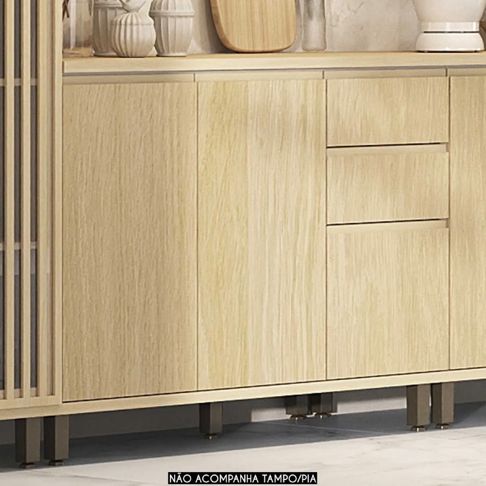 Balcão de Cozinha Para Pia 120cm Pierre Carvalho L01 - Mpozenato