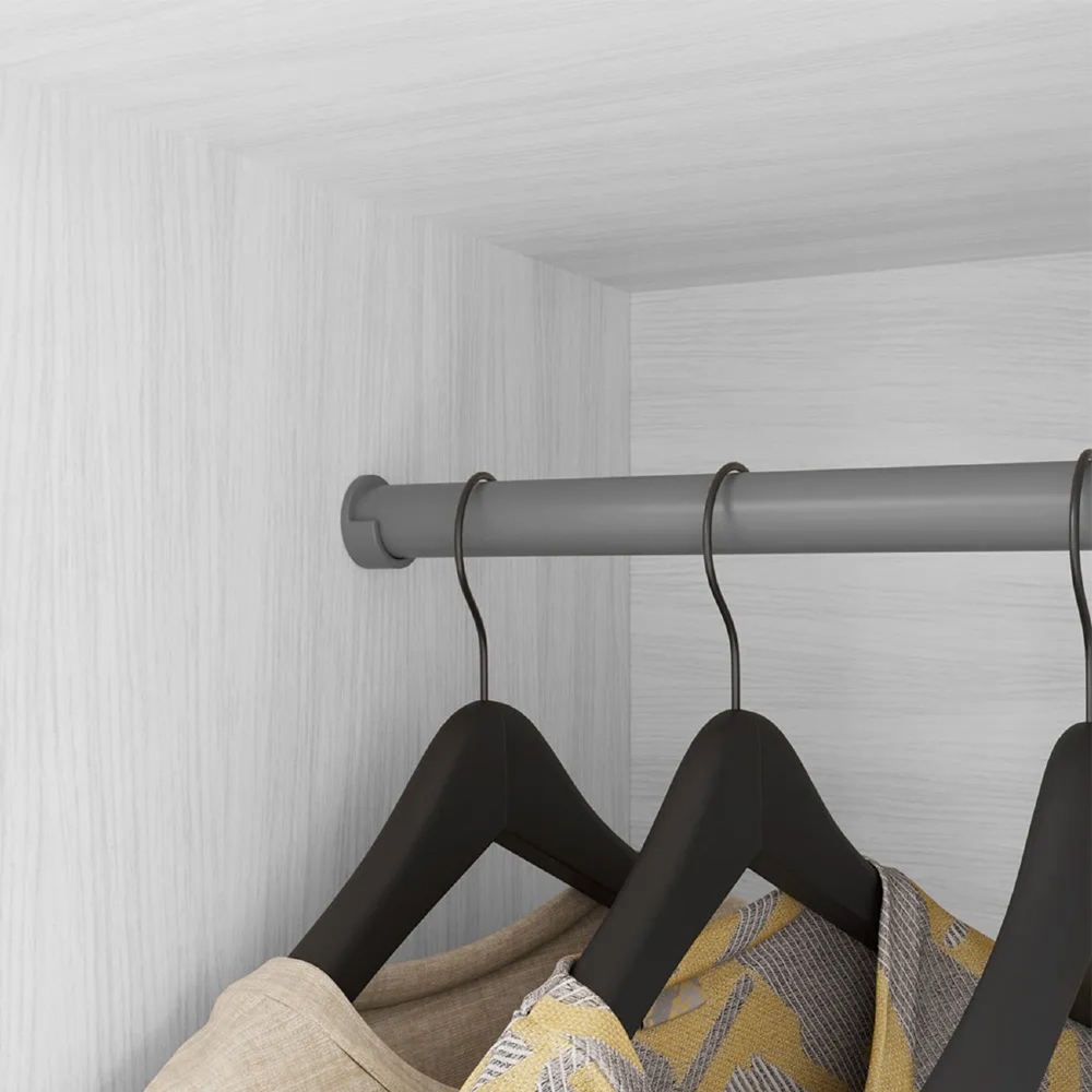 Guarda Roupa Solteiro 2 Portas com Chave Versus Carvalho Branco/Branco - Incorplac