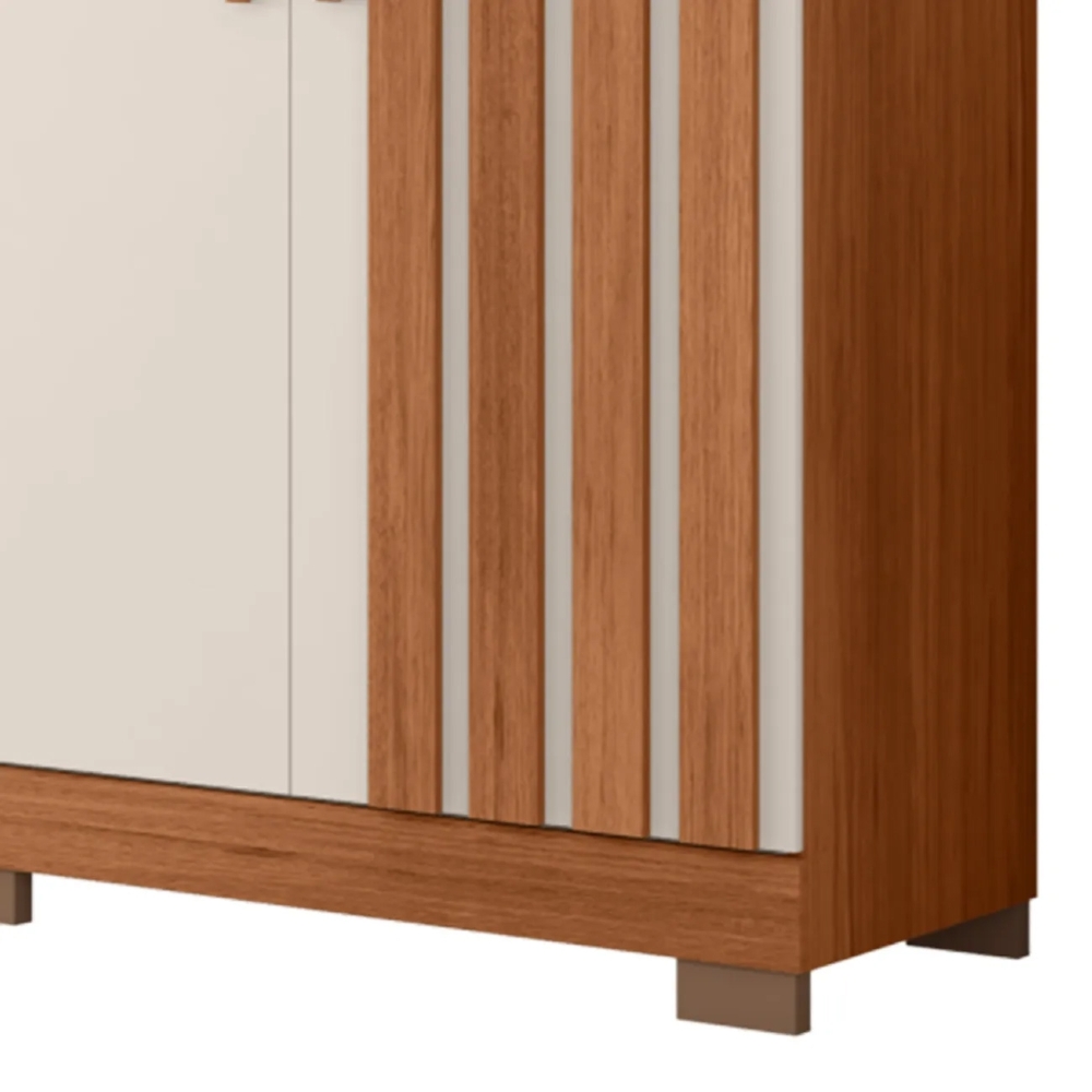 Guarda Roupa Casal 216cm 5 Portas Espelho Sulla Freijó/Off C01 - Mpozenato