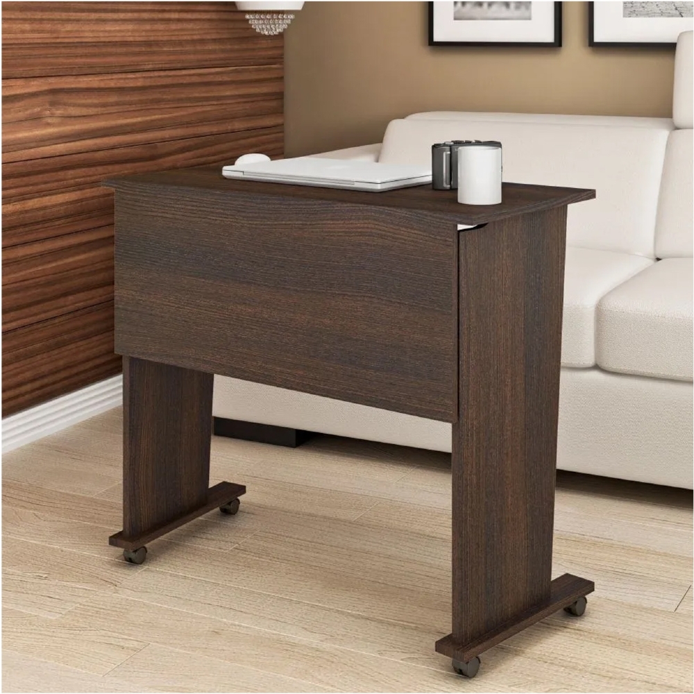 Mesa para Notebook com rodízios ME4117 Nogal  Tecno Mobili