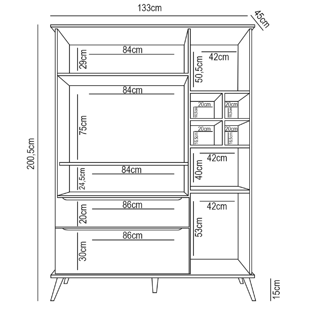 Jogo De Quarto Infantil Guarda Roupa e Cômoda 100% MDF Melinda Rosê - Phoenix