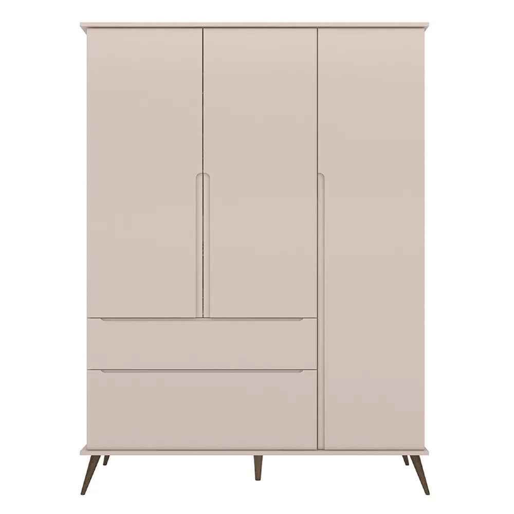 Jogo De Quarto Infantil Guarda Roupa e Cômoda 100% MDF Melinda Rosê - Phoenix