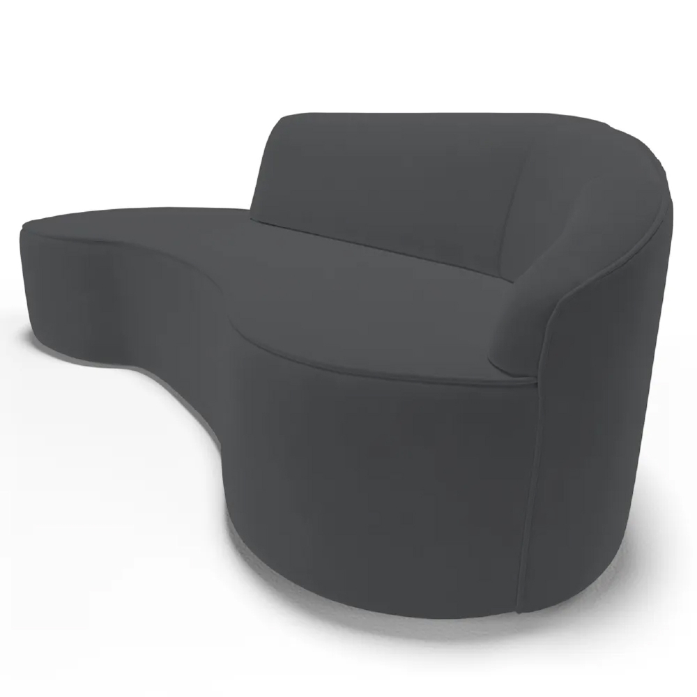 Sofá Living  4 Lugares 300cm Braço Direito Mozart D06 Veludo Cinza - Mpozenato