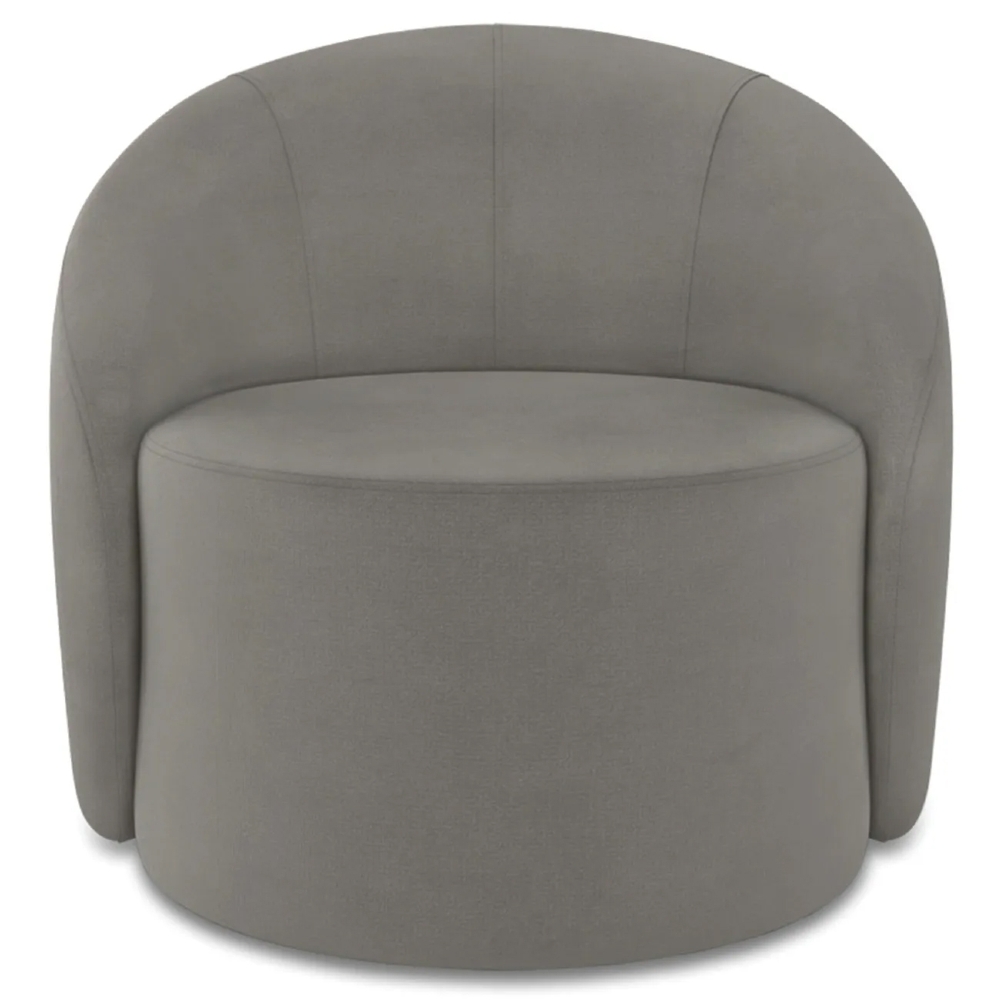 Poltrona Sala Decorativa Redonda Kit 2 Steve Suede Grafite  I01  - Mpozenato