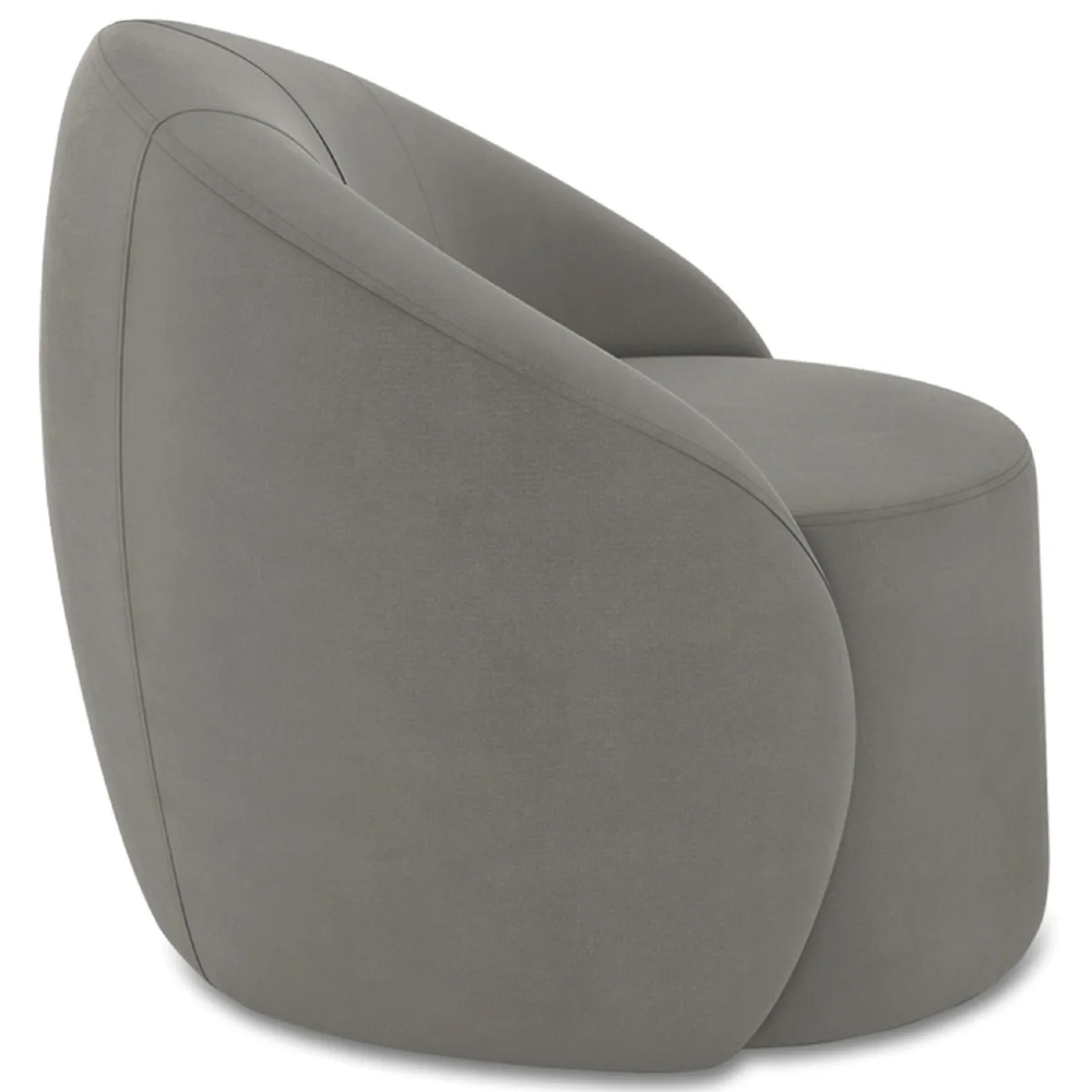 Poltrona Sala Decorativa Redonda Kit 2 Steve Suede Grafite  I01  - Mpozenato