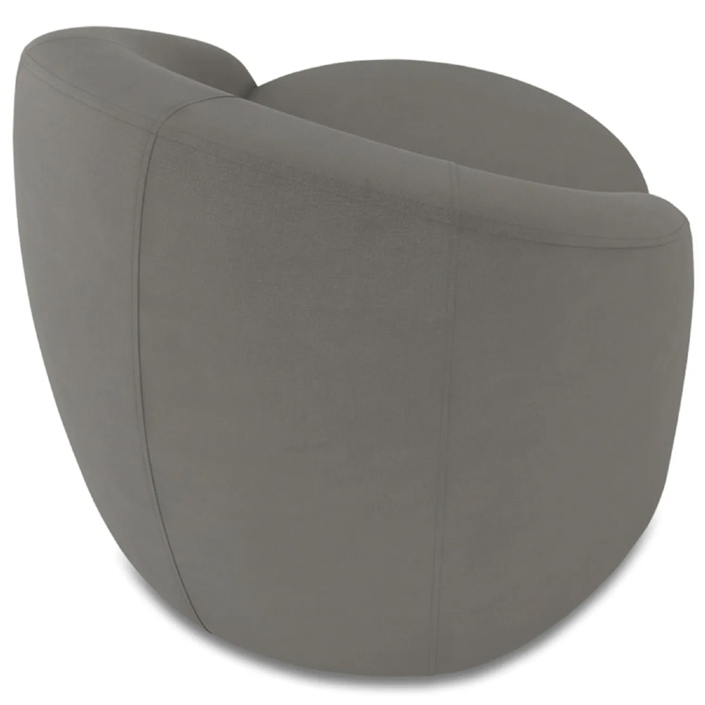 Poltrona Sala Decorativa Redonda Kit 2 Steve Suede Grafite  I01  - Mpozenato