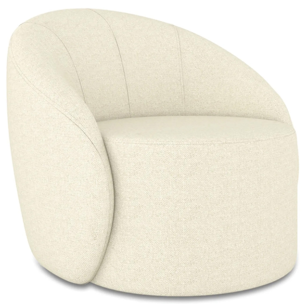 Poltrona Sala Giratória Redonda Kit 2 Steve Linho Bege  I01  - Mpozenato