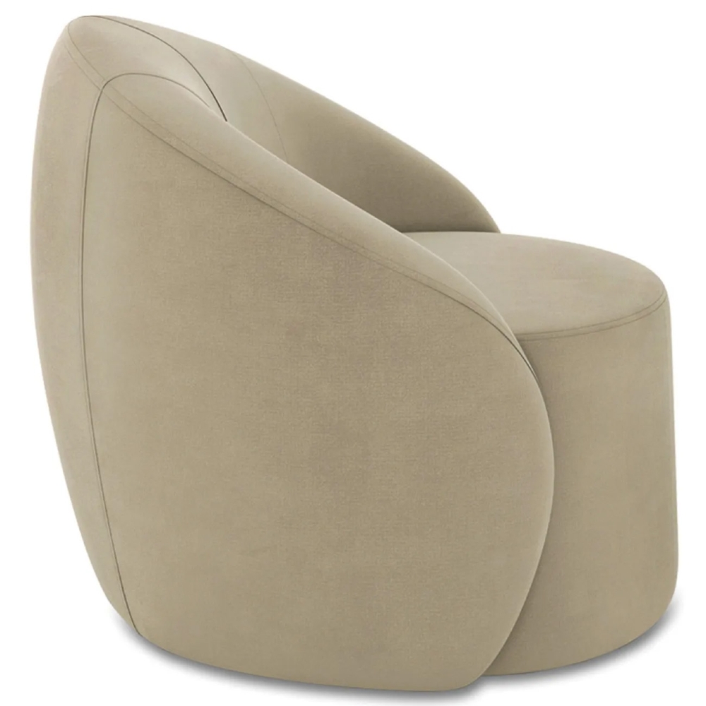 Poltrona Sala Giratória Redonda 91cm Steve Suede Marrom Rt  I01  - Mpozenato