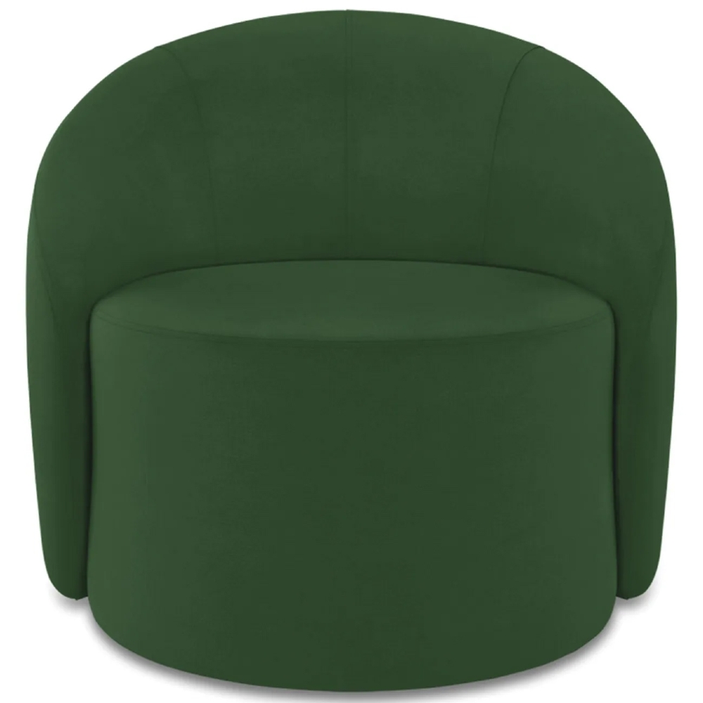 Poltrona Sala Giratória Redonda 91cm Steve Suede Verde  I01  - Mpozenato