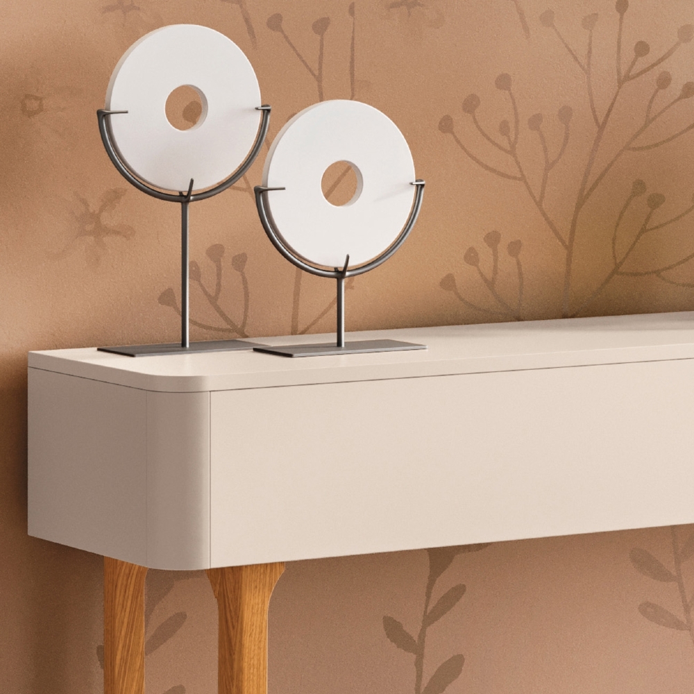 Aparador Sala de Estar 136cm Com Prateleira Fiero Off White - HB Móveis