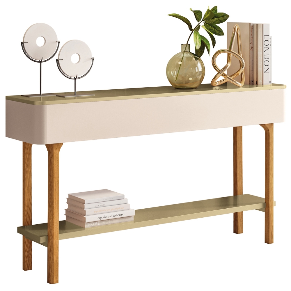 Aparador Sala de Estar Janis e Mesa de Centro Thalia Off/Champanhe H01 - Mpozenato