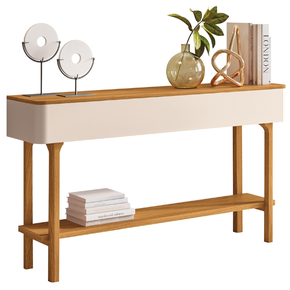 Aparador Sala de Estar Janis e Mesa de Centro Thalia Off/Cinamomo H01 - Mpozenato