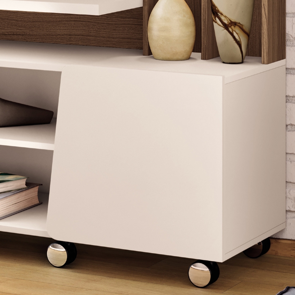 Estante Painel TV 70 Pol 200cm com LED Derek Castanho/Off H01 - Mpozenato