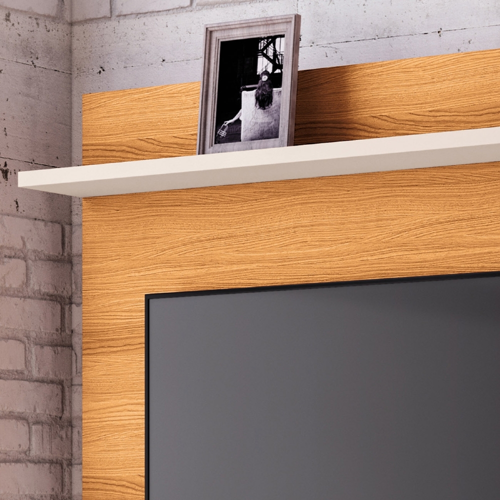 Estante Painel TV 70 Pol 200cm com LED Derek Cinamomo/Off H01 - Mpozenato