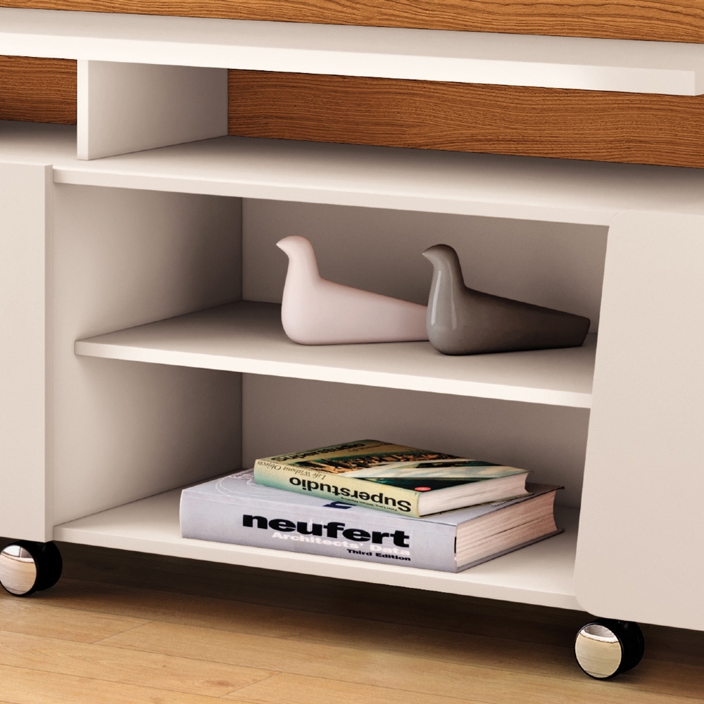 Estante Painel TV 70 Pol 200cm com LED Virtus Cinamomo/Off - HB Móveis