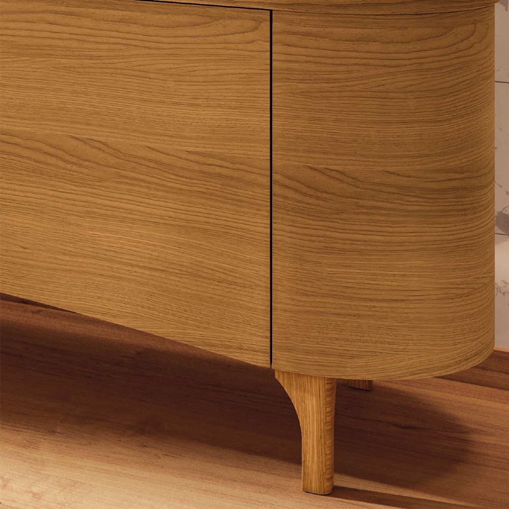 Rack Bancada TV 80 Pol 201cm Desing Orgânico Elara Cinamomo - HB Móveis