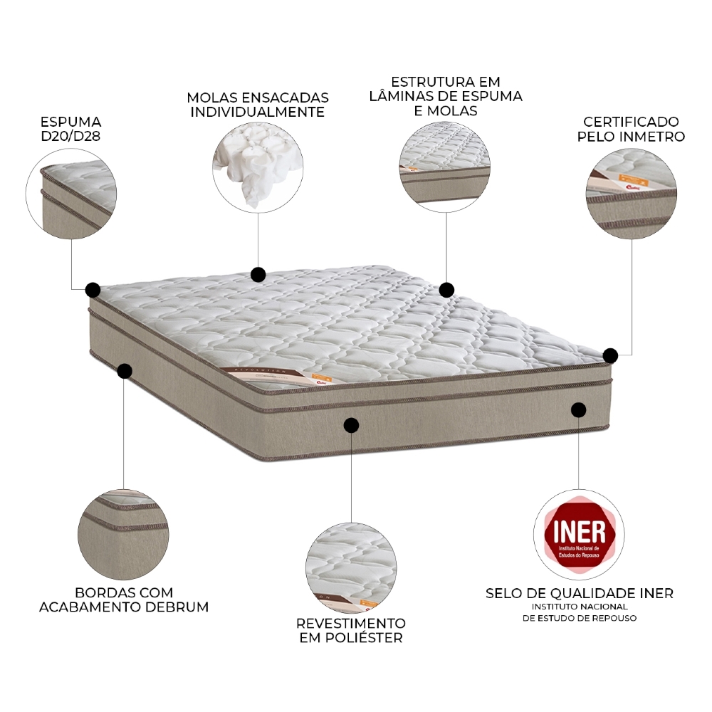Colchão King One Face Revolution Tecnopedic 193X203x30cm - Castor