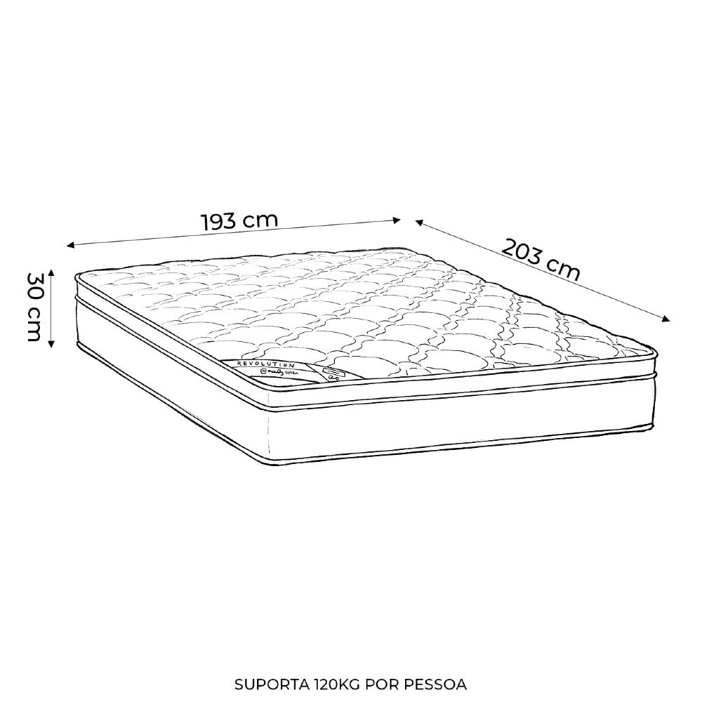 Colchão King One Face Revolution Tecnopedic 193X203x30cm - Castor