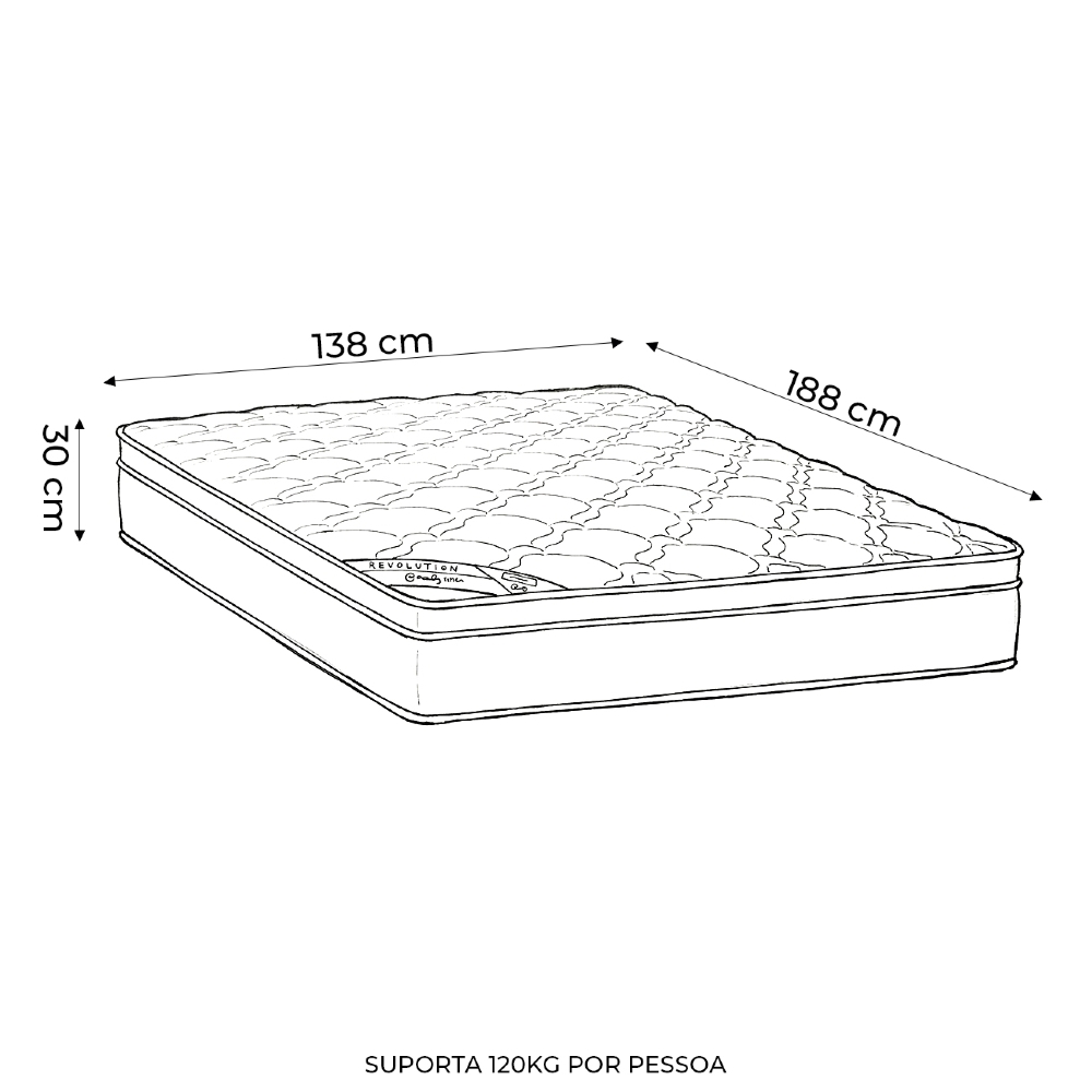 Colchão Casal One Face Revolution Tecnopedic 138X188x30cm - Castor