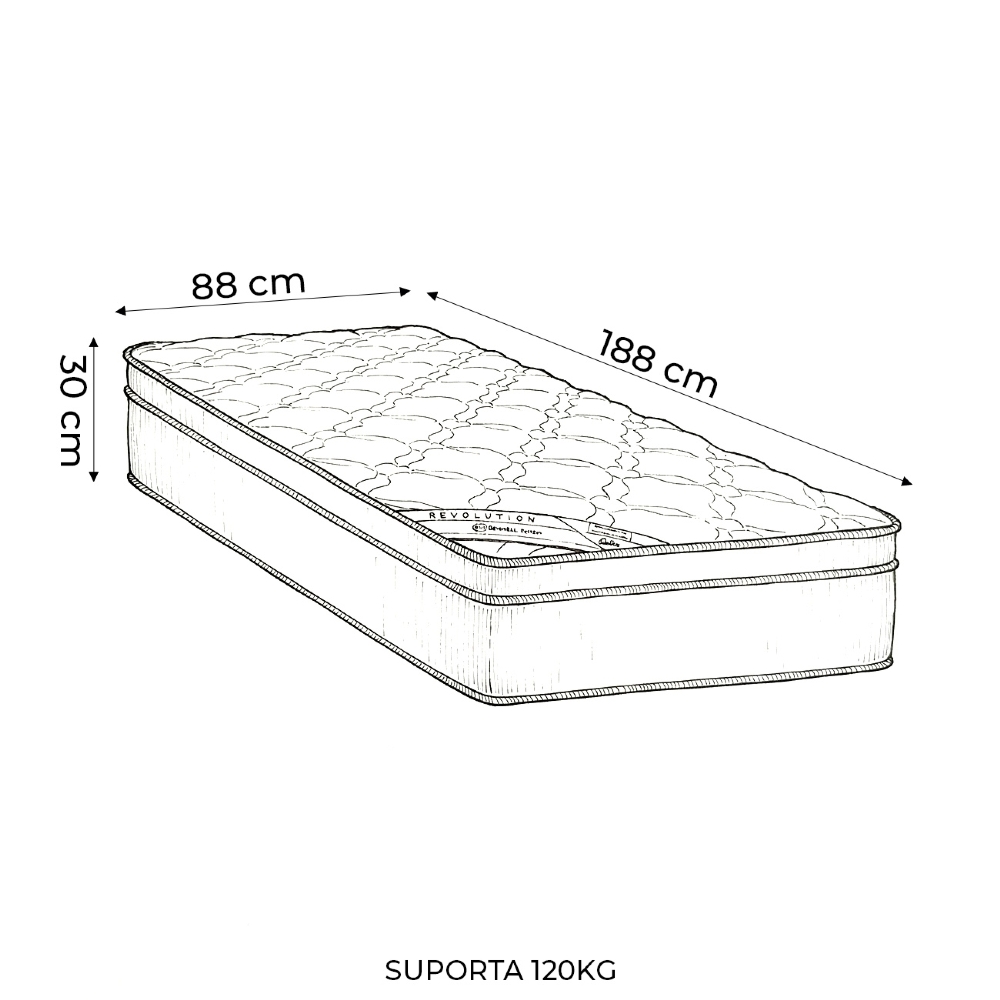 Colchão Solteiro One Face Revolution Tecnopedic 88x188x30cm - Castor
