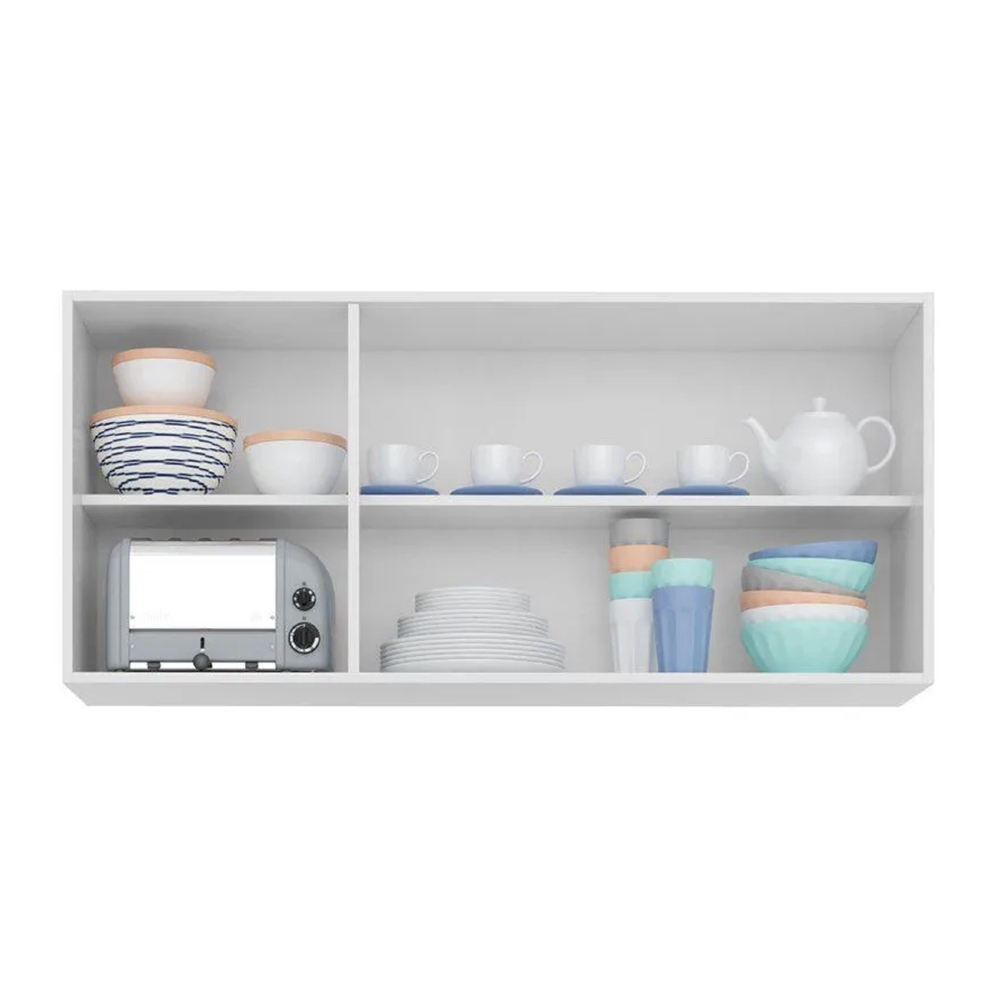 Armário Aéreo Honduras 03 Portas 120cm Branco - Lumil Móveis