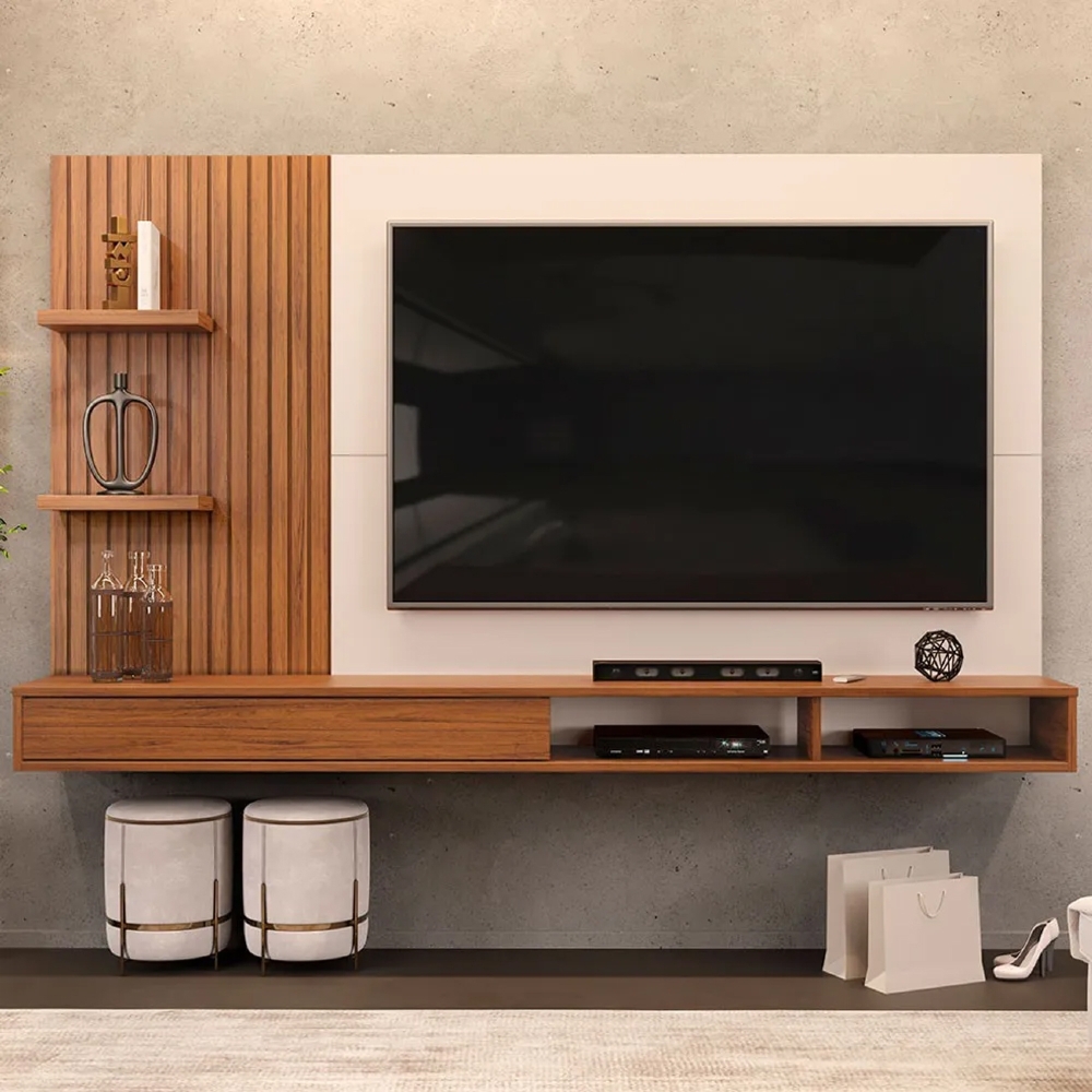 Painel Para Tv Até 60 Polegadas Bento D04 Freijó/Off White - Mpozenato
