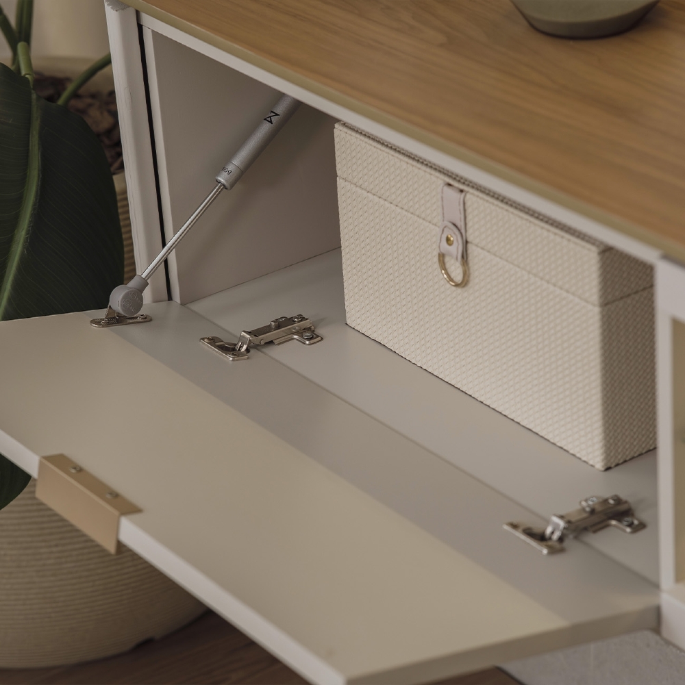 Painel TV 70 Pol 180cm Bancada Suspensa Lexie Canela/Off L06 - Mpozenato