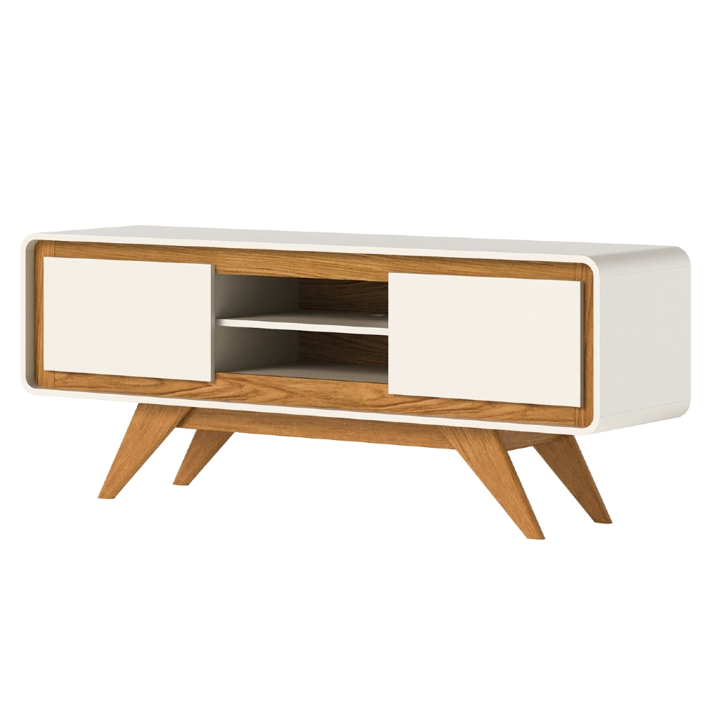 Rack TV 55 Pol 150cm Orgânico 2 Portas Cecy Off White Z56   - Mpozenato