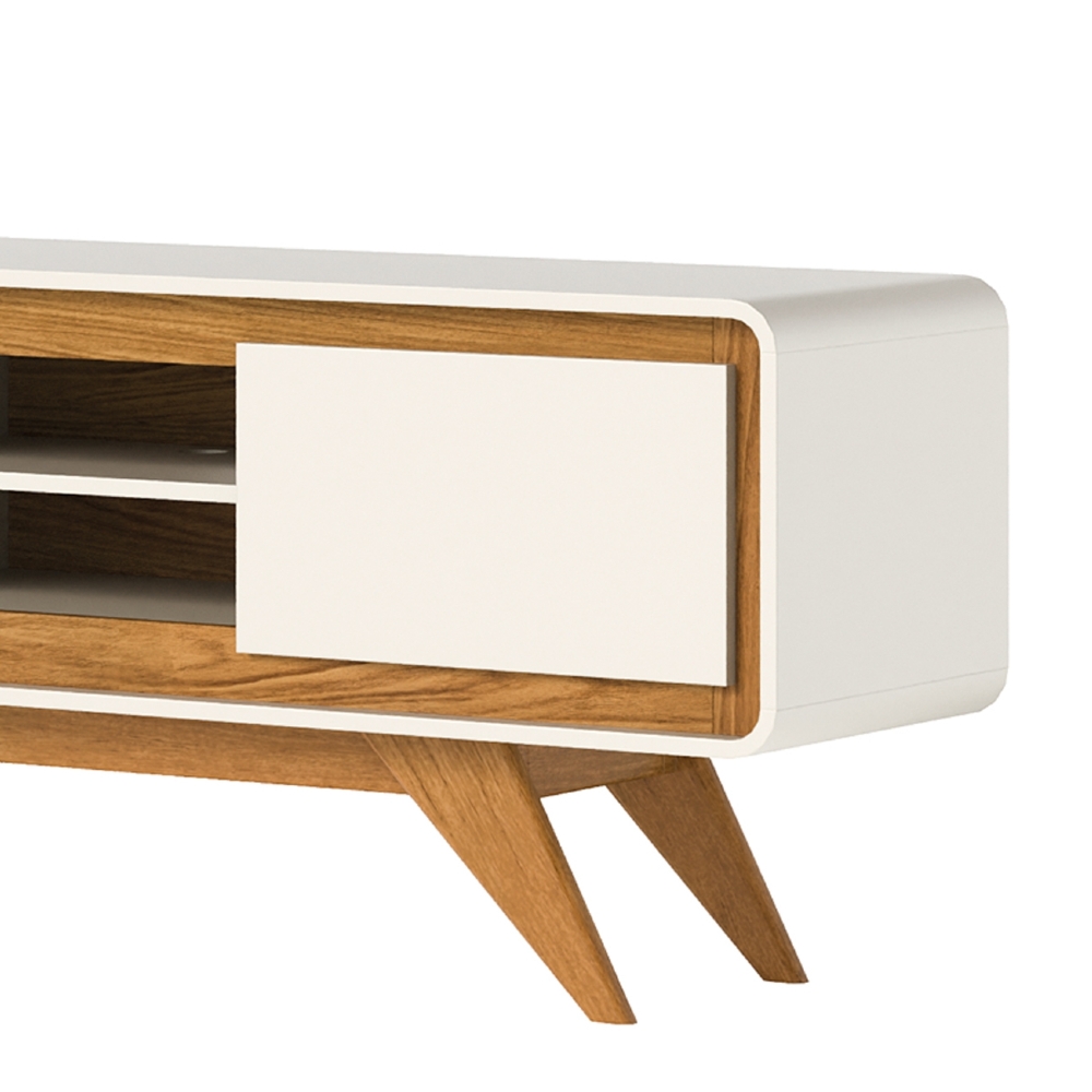 Rack TV 55 Pol 150cm Orgânico 2 Portas Cecy Off White Z56   - Mpozenato