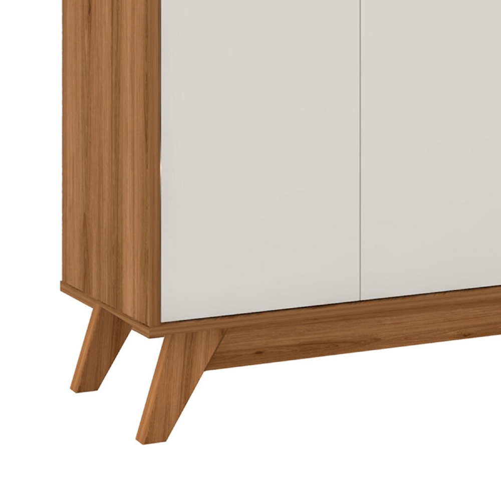 Buffet Aparador 95cm 3 Portas Orgânico Marlo Nature/Off Z56 - Mpozenato