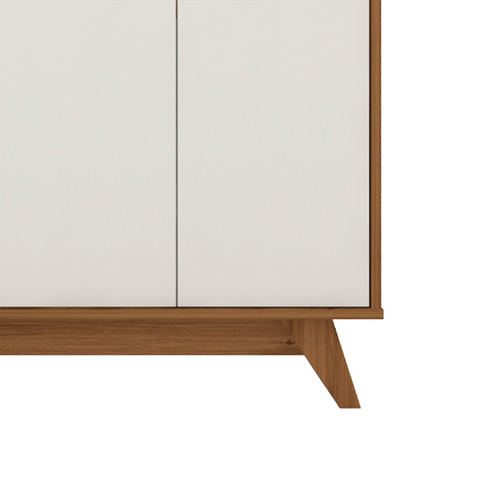 Buffet Aparador 125cm 4 Portas Orgânico Marlo Nature/Off Z56 - Mpozenato