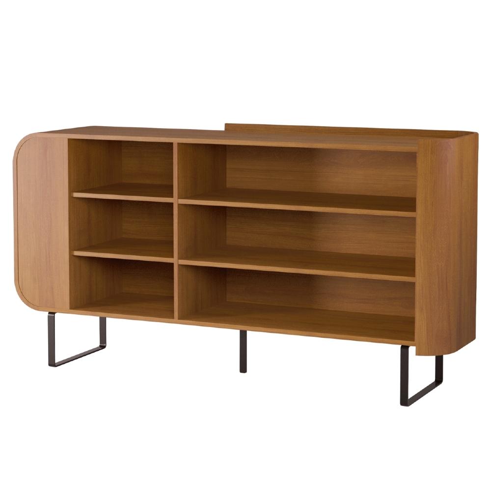 Buffet Aparador 160cm 2 Portas Orgânico Pé Metal Sindy Nature Z56 - Mpozenato