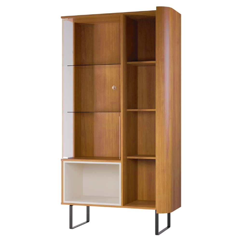 Cristaleira Porta de Vidro 92cm Orgânica Pé Metal Sindy Nature Z56 - Mpozenato