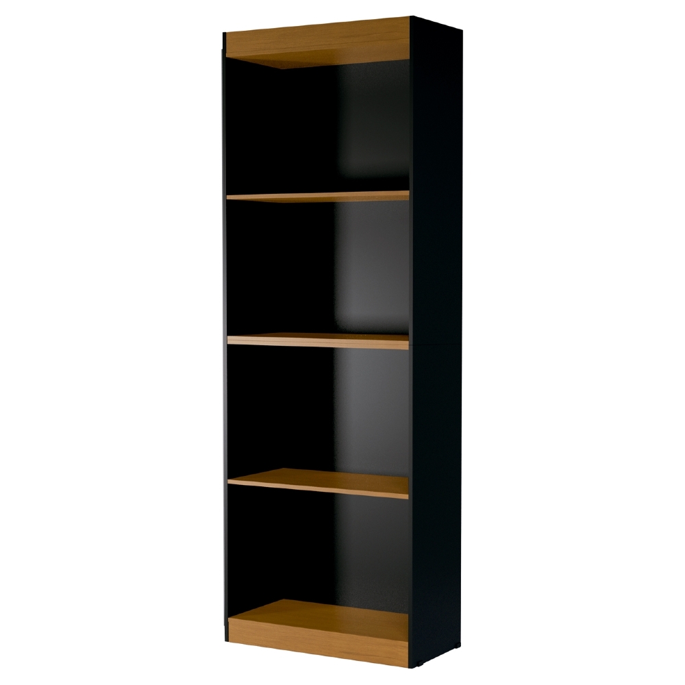 Estante Livreiro Bipartida 63cm Com Prateleiras Form Preto/Nature Z56 - Mpozenato