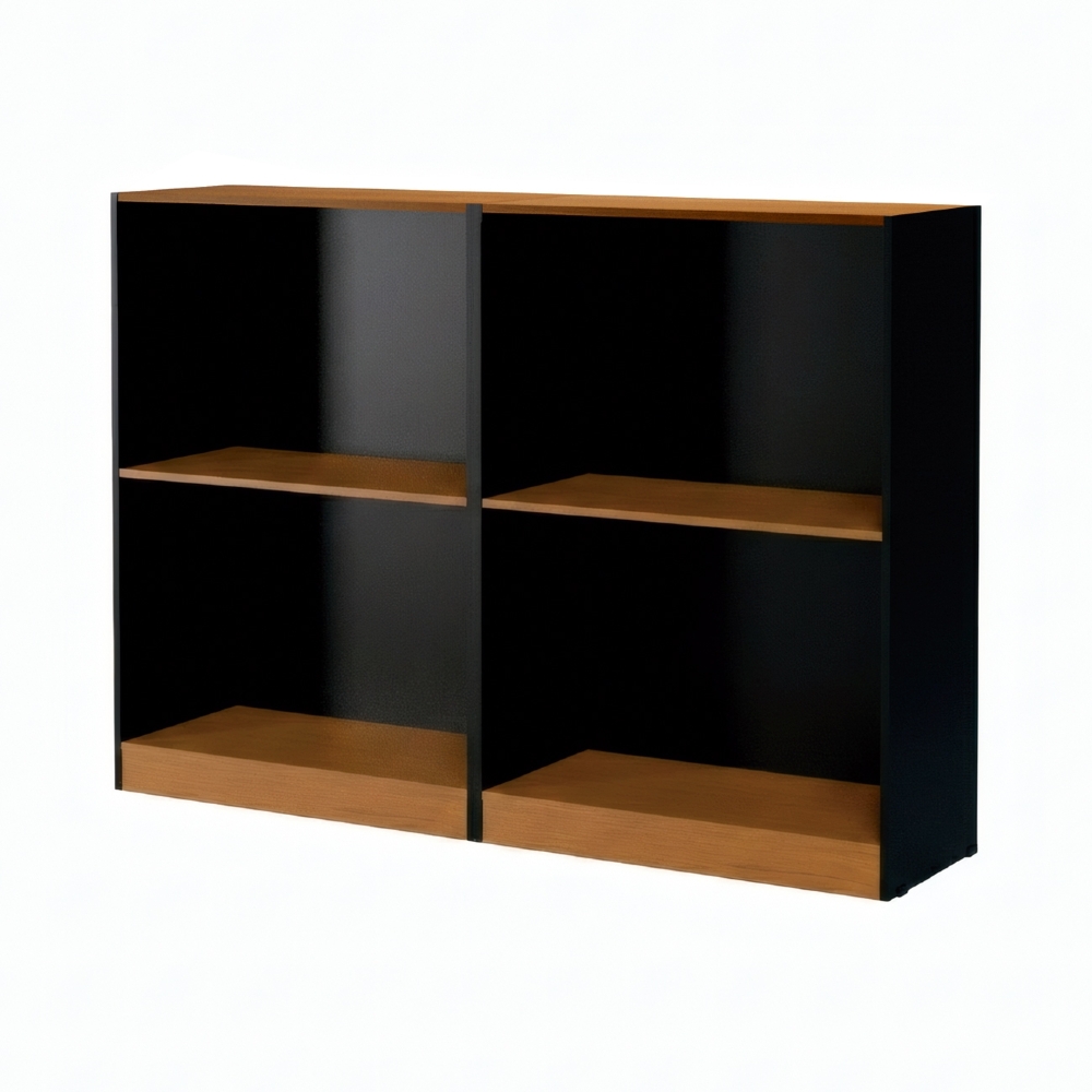 Estante Livreiro Bipartida 63cm Com Prateleiras Form Preto/Nature Z56 - Mpozenato