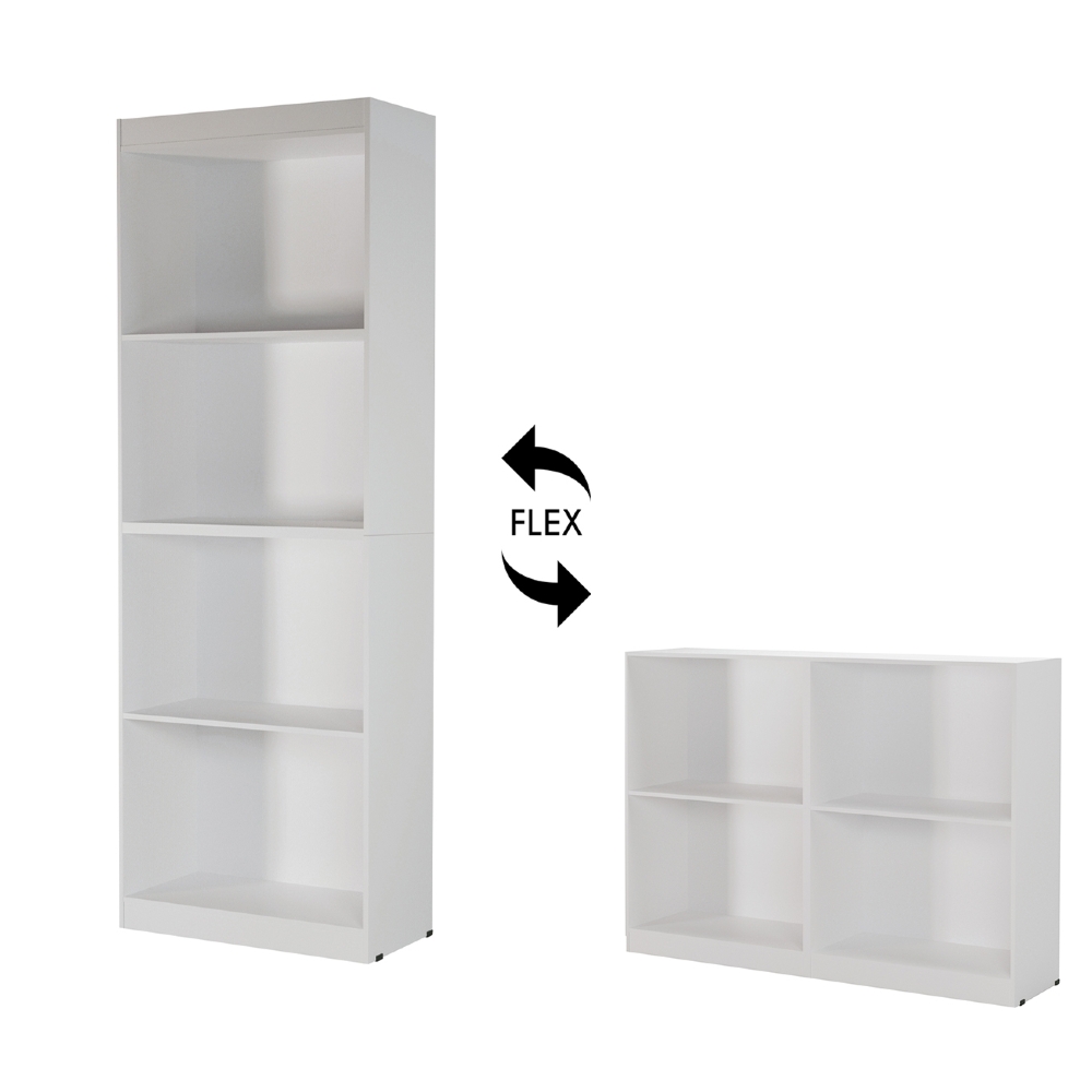 Estante Livreiro Bipartida 63cm Com Prateleiras Form Branco Z56 - Mpozenato