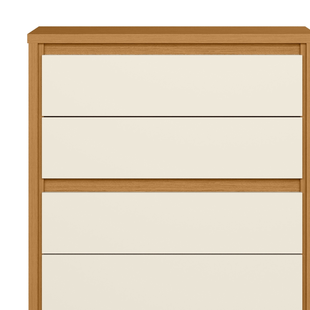 Cômoda Quarto 79cm 6 Gavetas Ayron Cinamomo/Off A02 - Mpozenato