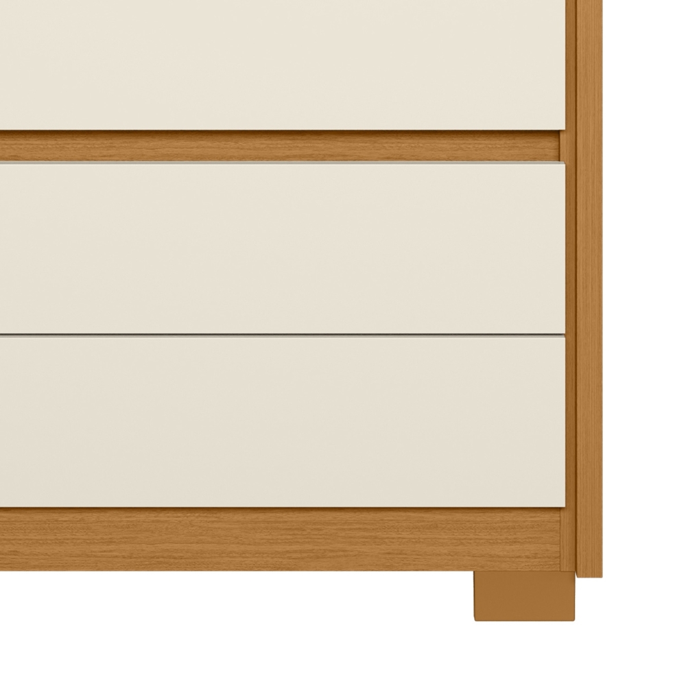 Cômoda Quarto 79cm 6 Gavetas Ayron Cinamomo/Off A02 - Mpozenato