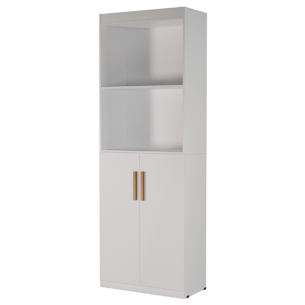 Estante Livreiro Bipartida 63cm 2 Portas Form Branco Z56     - Mpozenato