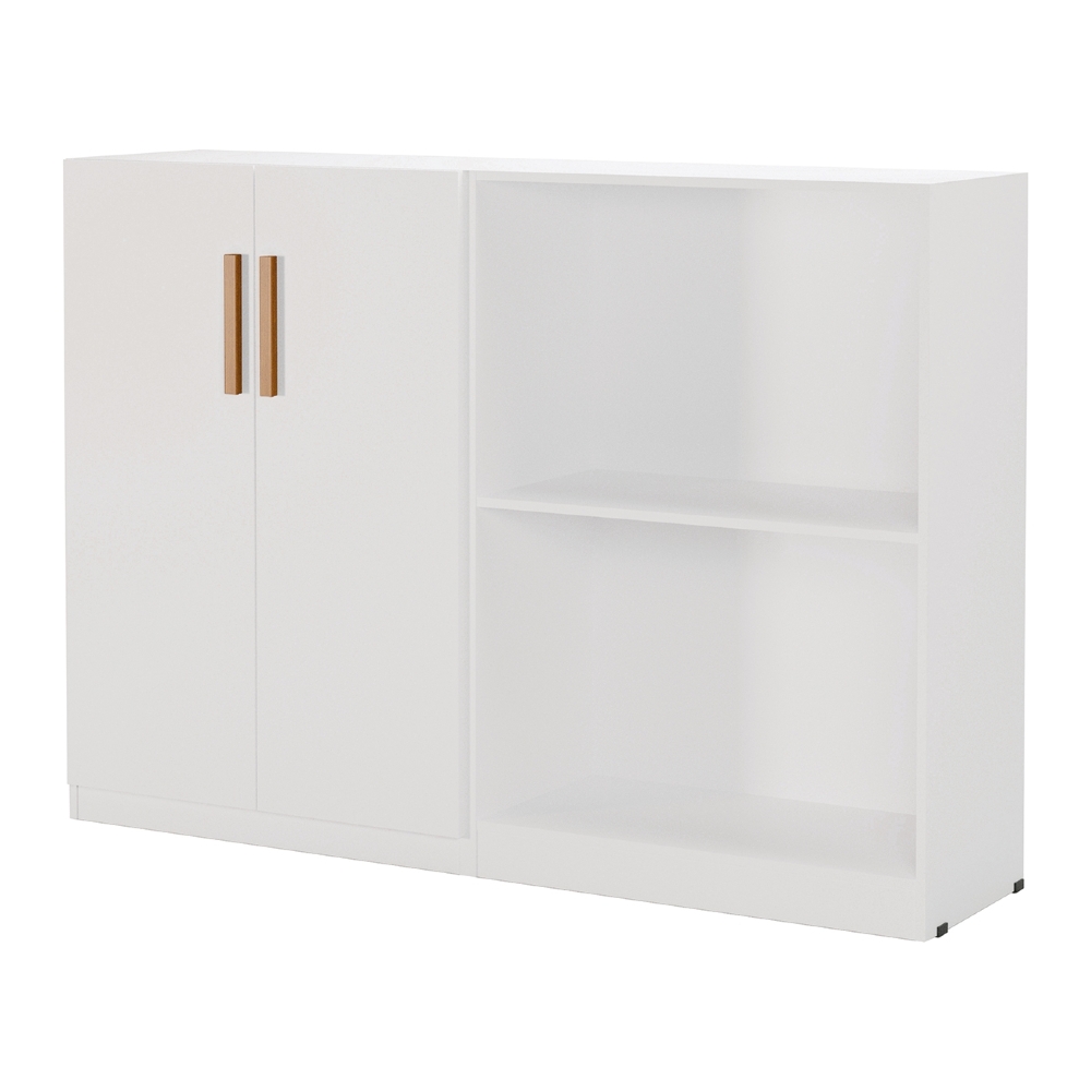 Estante Livreiro Bipartida 63cm 2 Portas Form Branco Z56     - Mpozenato